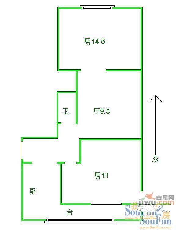 龙海大厦2室2厅1卫户型图