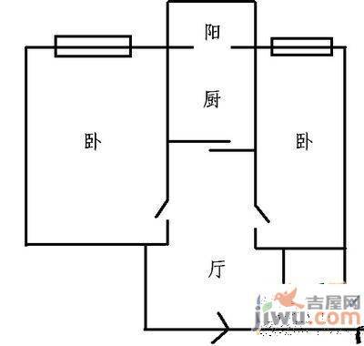 联部小区2室1厅1卫户型图