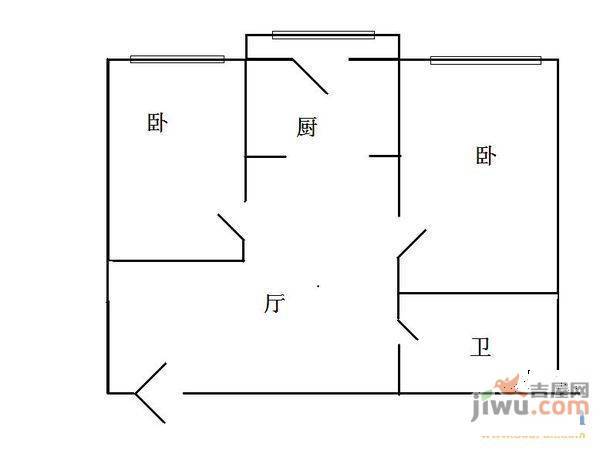 联部小区2室1厅1卫户型图