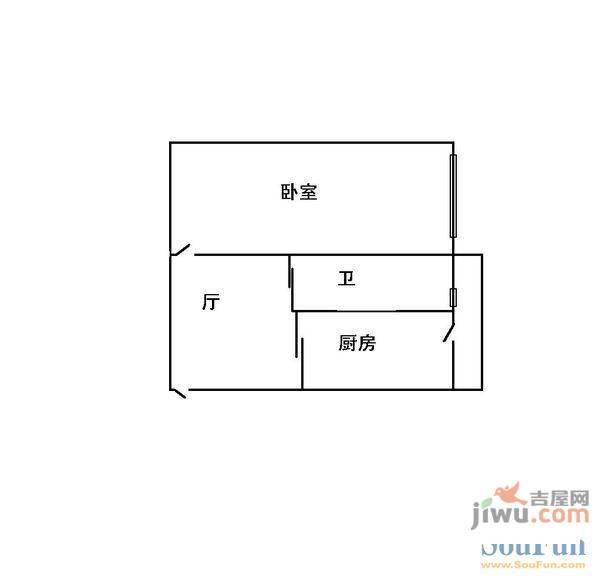 联部小区2室1厅1卫户型图