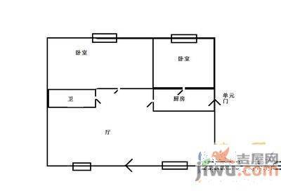 联部小区2室1厅1卫户型图