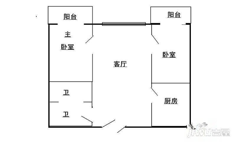 马迭尔2室1厅1卫户型图