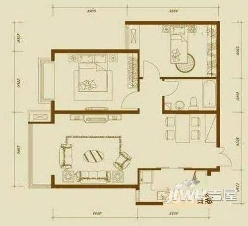 马迭尔2室1厅1卫户型图