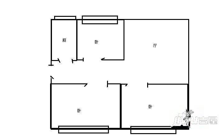 汉水小区2室2厅1卫139㎡户型图