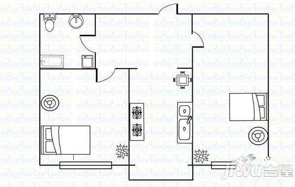 华侨名苑3室1厅1卫户型图