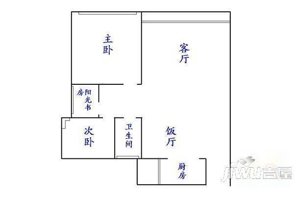 建科大厦3室1厅2卫户型图