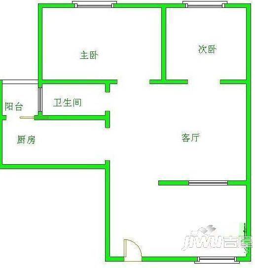 建成新区2室1厅1卫户型图