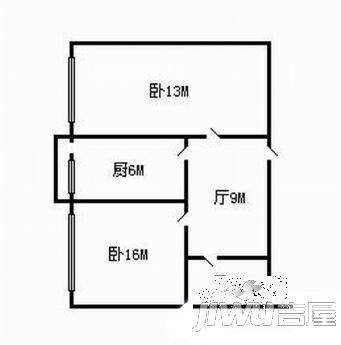 建成新区2室1厅1卫户型图