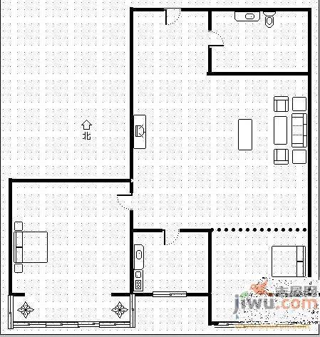 建工小区2室1厅1卫户型图