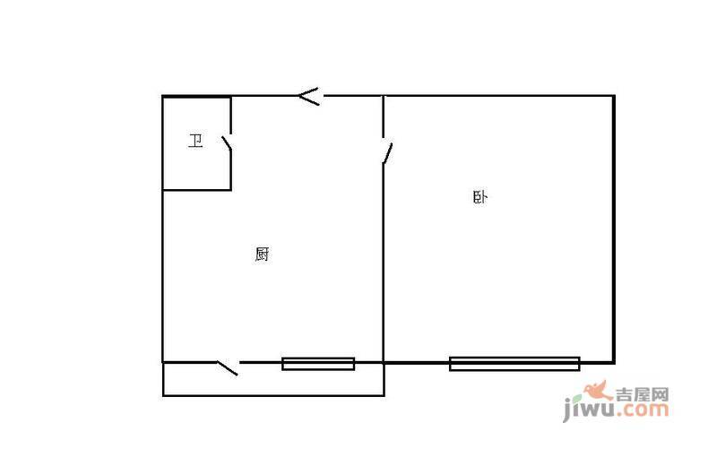 建工小区2室1厅1卫户型图