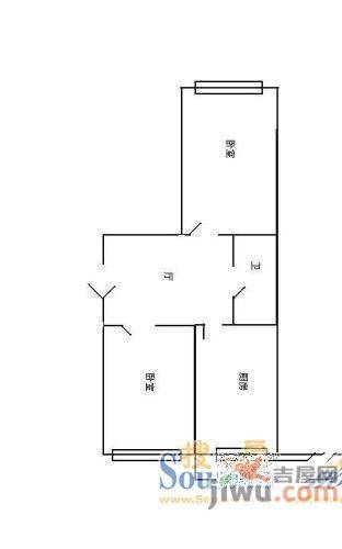 建工小区2室1厅1卫户型图