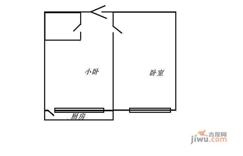 粮库小区3室1厅1卫64㎡户型图