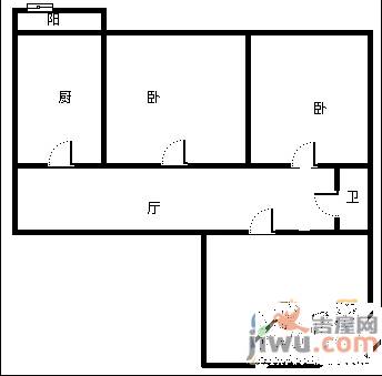 粮库小区3室1厅1卫64㎡户型图