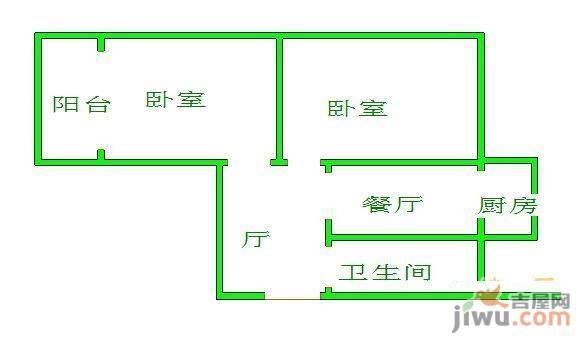 龙升花园1室1厅1卫户型图