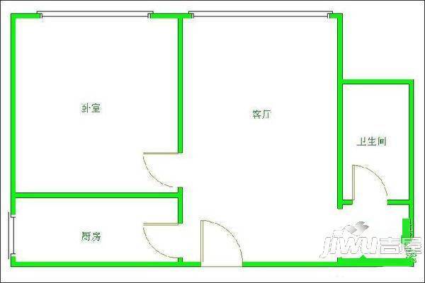 龙福小区2室1厅1卫户型图