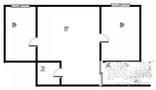 龙福小区2室1厅1卫户型图