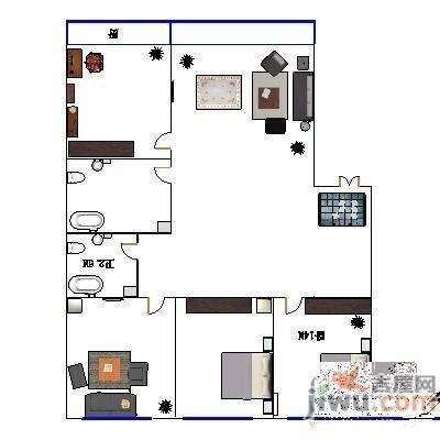 锦秀物业3室1厅1卫156㎡户型图