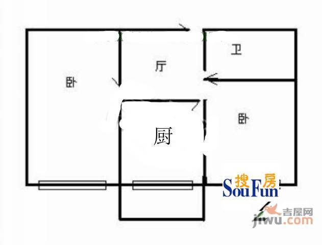 吉祥苑2室1厅1卫户型图