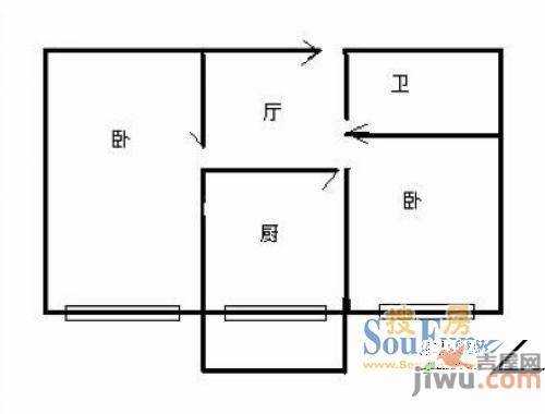 吉祥苑2室1厅1卫户型图
