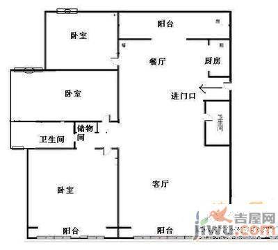 锦宸丽都2室1厅1卫户型图