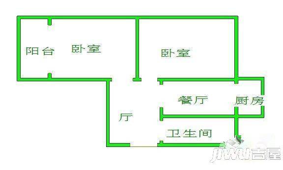 金荷怡园2室1厅1卫户型图