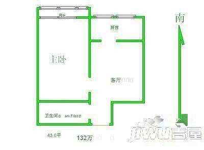 金荷怡园2室1厅1卫户型图