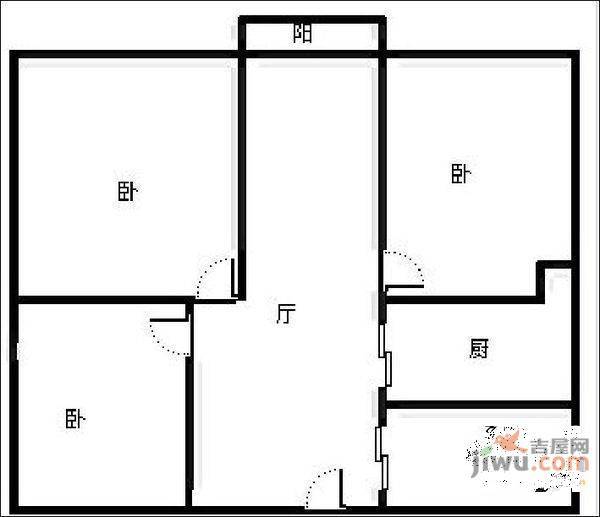 天鹅湖花园2室1厅1卫户型图