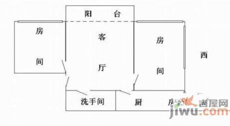 天鹅湖花园2室1厅1卫户型图