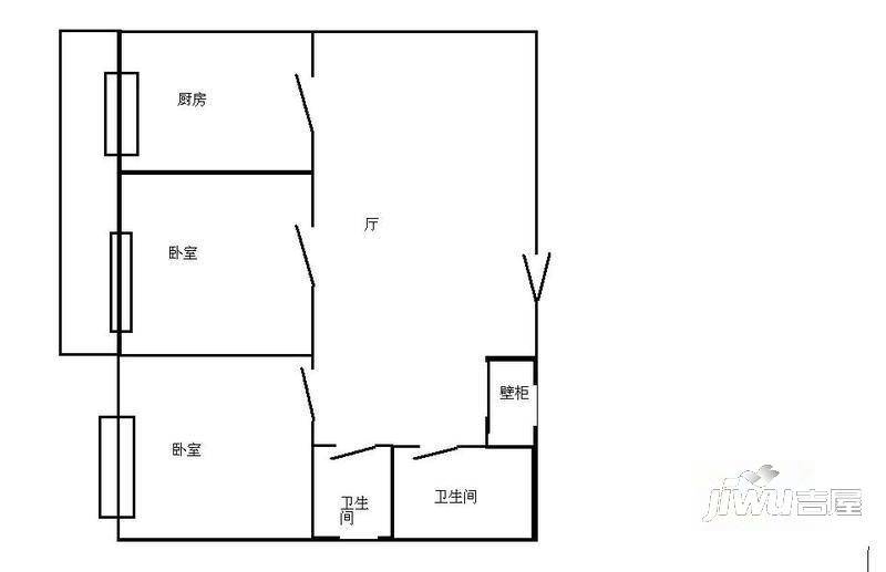 外侨花园3室2厅2卫户型图