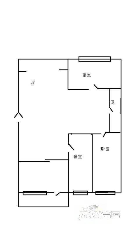 文治家园2室1厅1卫户型图