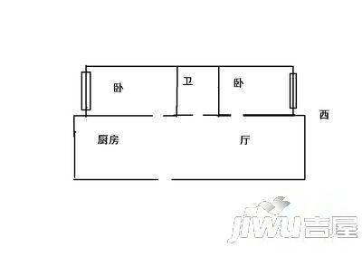 文治家园2室1厅1卫户型图