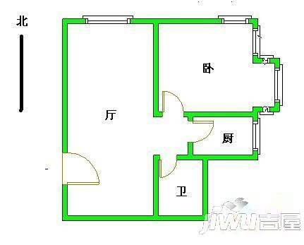 新新花园2室1厅1卫户型图