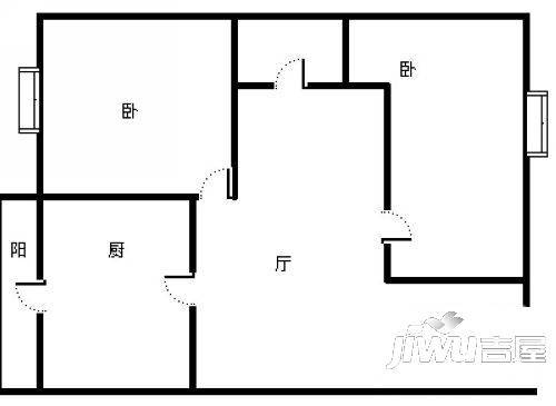 新新花园2室1厅1卫户型图