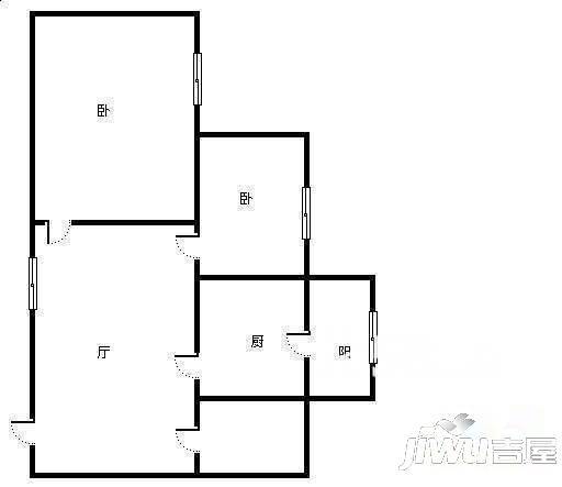 土地局家属楼2室1厅1卫70㎡户型图