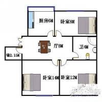 新吉小区3室1厅1卫户型图