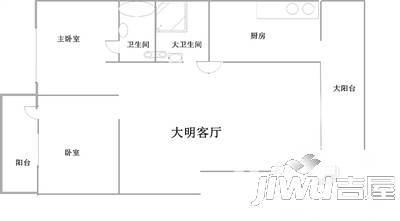 湘江丽园2室1厅1卫160㎡户型图