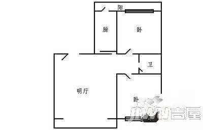 怡园小区2室1厅1卫户型图