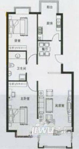 怡园小区2室1厅1卫户型图