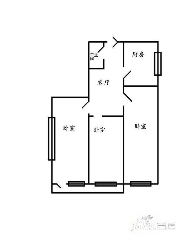 香茗小区2室1厅1卫户型图