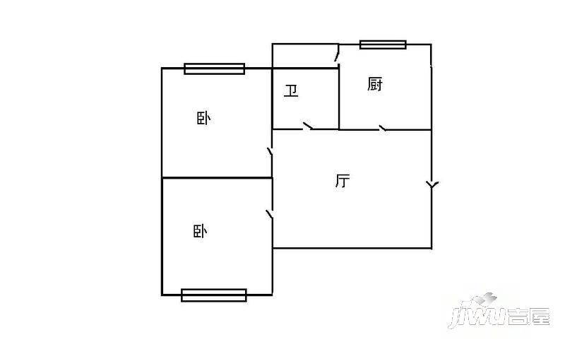 香茗小区2室1厅1卫户型图