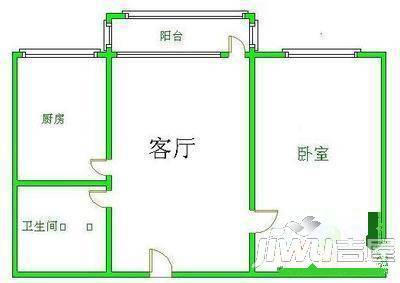 东山聚宝2室1厅1卫户型图