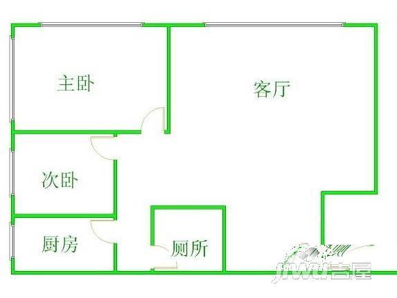 大观园1室1厅1卫35㎡户型图