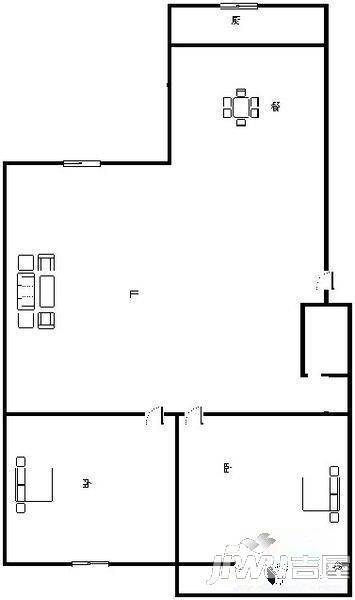 大观园1室1厅1卫35㎡户型图