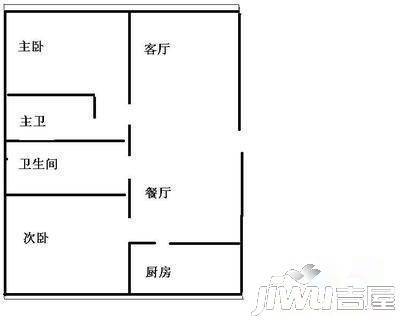 长江名苑2室2厅1卫125㎡户型图