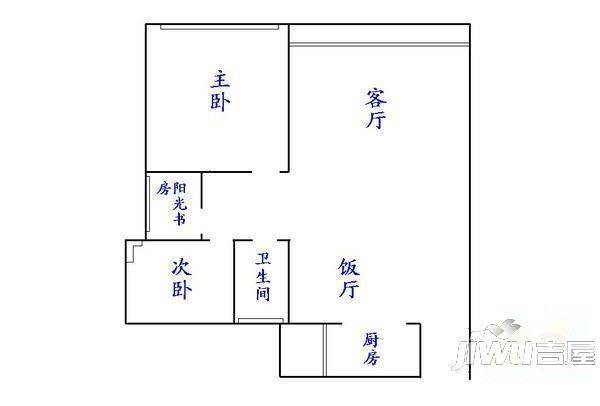 华风江畔2室1厅1卫户型图