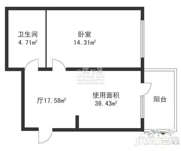 鸿祥家园2室1厅1卫户型图