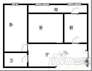 哈轴红旗小区2室1厅1卫户型图