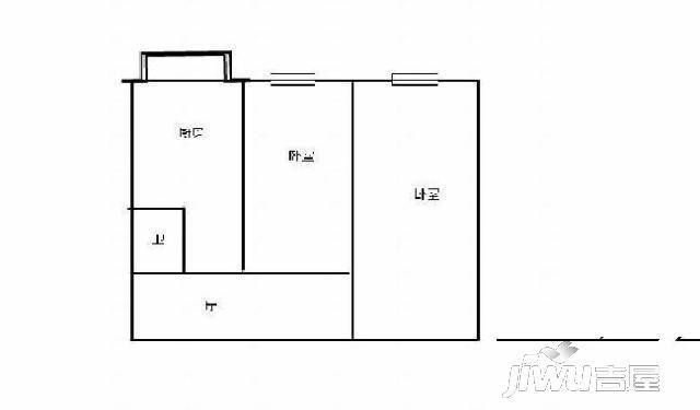 南坎小区1室1厅1卫24.7㎡户型图