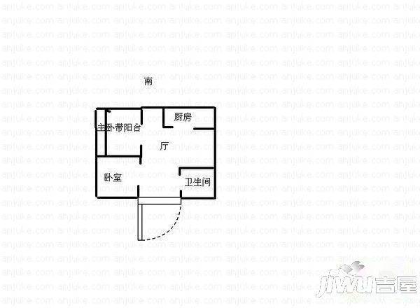 南城明珠2室1厅1卫户型图