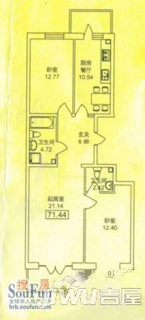 文政雅居1室1厅1卫29.9㎡户型图